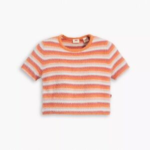 LEVIS FUZZY STRIPED TOP MEDIUM NWT